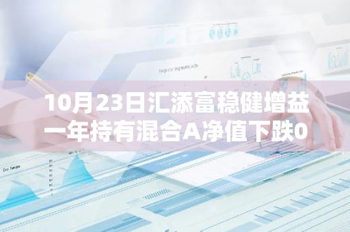 10月23日汇添富稳健增益一年持有混合A净值下跌0.11%，近1个月累计上涨0.07%