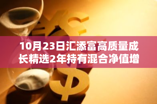 10月23日汇添富高质量成长精选2年持有混合净值增长0.23%，近1个月累计上涨17.95%