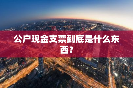 公户现金支票到底是什么东西？