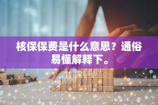 核保保费是什么意思？通俗易懂解释下。