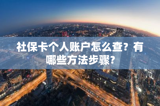 社保卡个人账户怎么查？有哪些方法步骤？