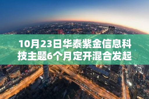 10月23日华泰紫金信息科技主题6个月定开混合发起A净值下跌0.11%，近6个月累计上涨4.44%