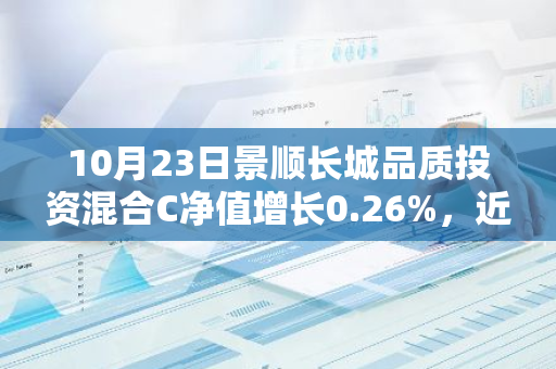 10月23日景顺长城品质投资混合C净值增长0.26%，近1个月累计上涨22.1%