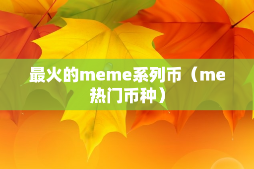 最火的meme系列币（me热门币种）