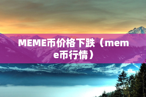 MEME币价格下跌（meme币行情）