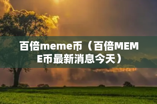 百倍meme币（百倍MEME币最新消息今天）