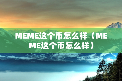 MEME这个币怎么样（MEME这个币怎么样）