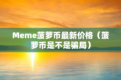 Meme菠萝币最新价格（菠萝币是不是骗局）