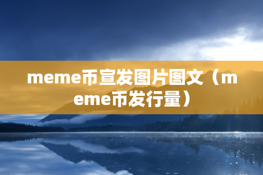 meme币宣发图片图文（meme币发行量）