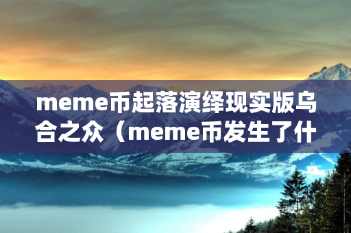 meme币起落演绎现实版乌合之众（meme币发生了什么）