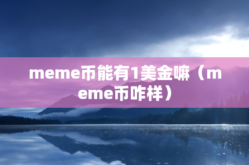 meme币能有1美金嘛（meme币咋样）