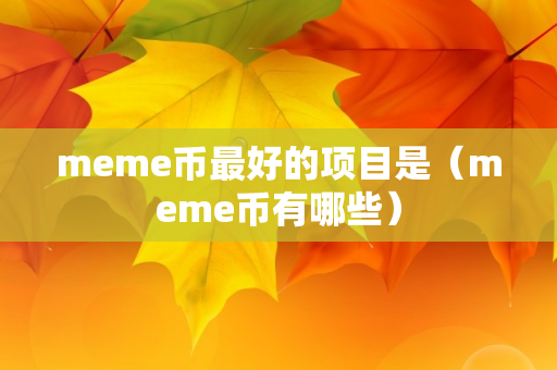 meme币最好的项目是（meme币有哪些）