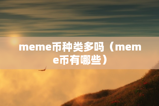 meme币种类多吗（meme币有哪些）