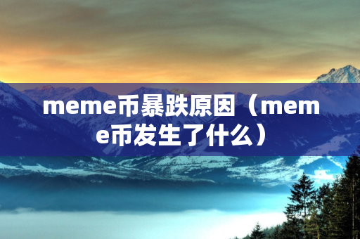 meme币暴跌原因（meme币发生了什么）