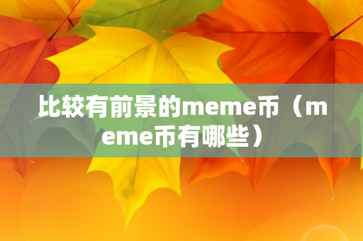 比较有前景的meme币（meme币有哪些）