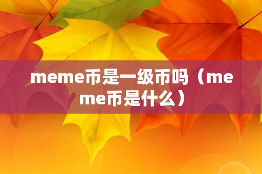 meme币是一级币吗（meme币是什么）