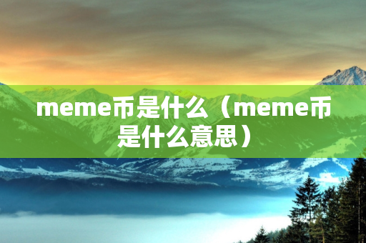 meme币是什么（meme币是什么意思）