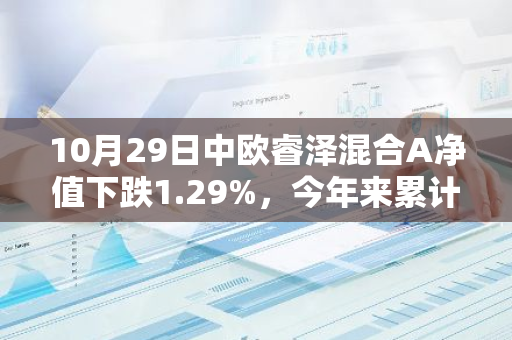 10月29日中欧睿泽混合A净值下跌1.29%，今年来累计下跌6.69%