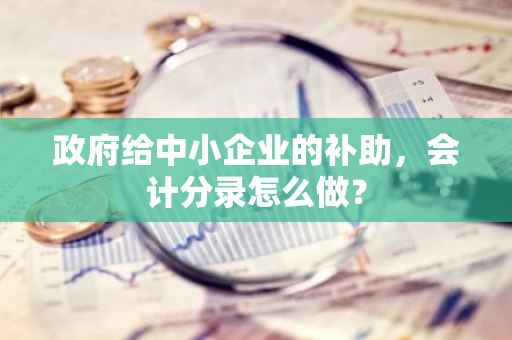 政府给中小企业的补助，会计分录怎么做？