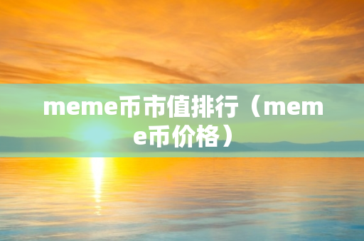 meme币市值排行（meme币价格）