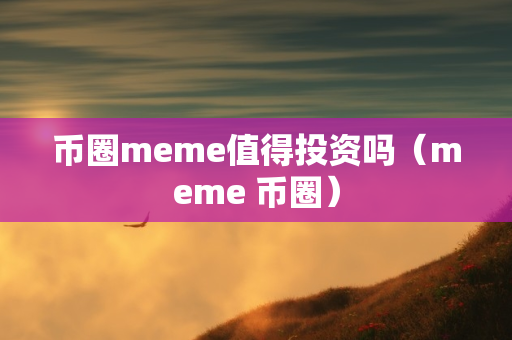 币圈meme值得投资吗（meme 币圈）