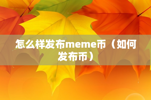 怎么样发布meme币（如何发布币）