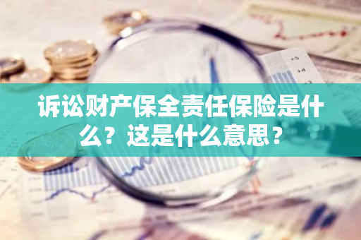 诉讼财产保全责任保险是什么？这是什么意思？