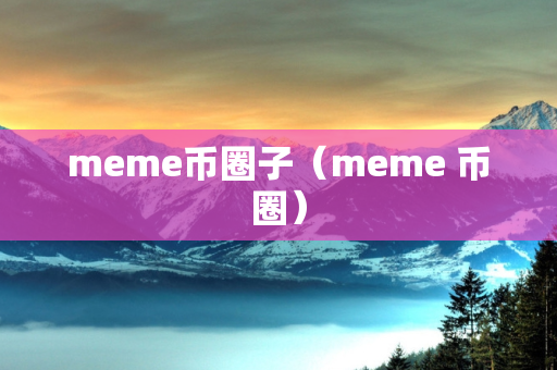 meme币圈子（meme 币圈）