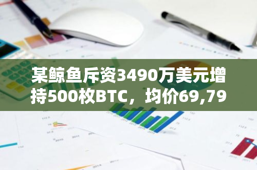 某鲸鱼斥资3490万美元增持500枚BTC，均价69,799美元