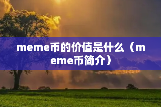 meme币的价值是什么（meme币简介）