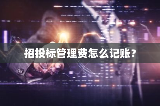 招投标管理费怎么记账？