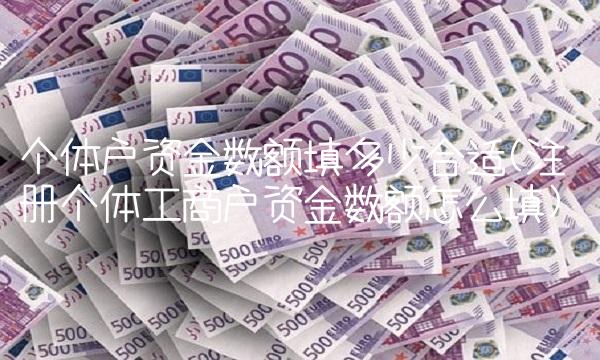 个体户资金数额填多少合适(注册个体工商户资金数额怎么填) 个体户资金数额填多少合适(注册个体工商户资金数额怎么填)