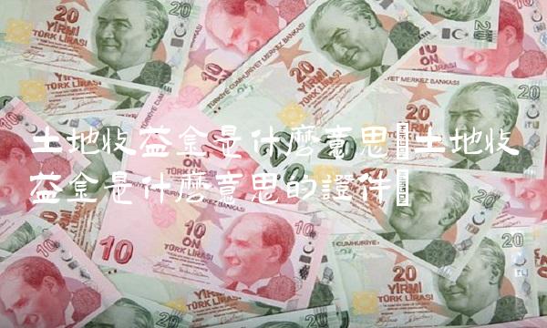 土地收益金是什么意思(土地收益金是什么意思的证件) 土地收益金是什么意思(土地收益金是什么意思的证件)