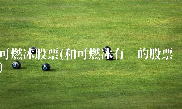 可燃冰股票(和可燃冰有关的股票)