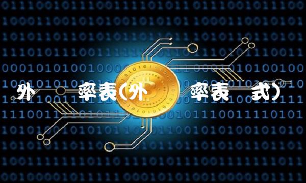 外汇汇率表(外汇汇率表达式)