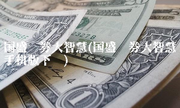 国盛证券大智慧(国盛证券大智慧手机版下载)