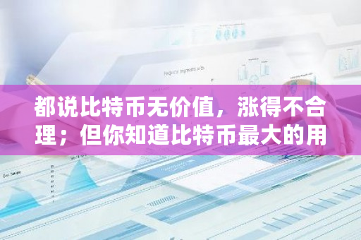 都说比特币无价值，涨得不合理；但你知道比特币最大的用途吗？-第1张图片-ZBLOG