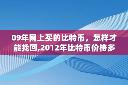 09年网上买的比特币，怎样才能找回,2012年比特币价格多少人民币