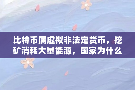 比特币属虚拟非法定货币，挖矿消耗大量能源，国家为什么不禁止呢（比特币为什么在中国）