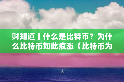 财知道丨什么是比特币？为什么比特币如此疯涨（比特币为什么会涨价呢）