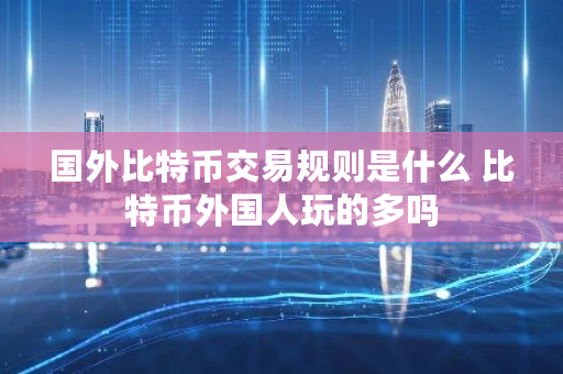 国外比特币交易规则是什么 比特币外国人玩的多吗
