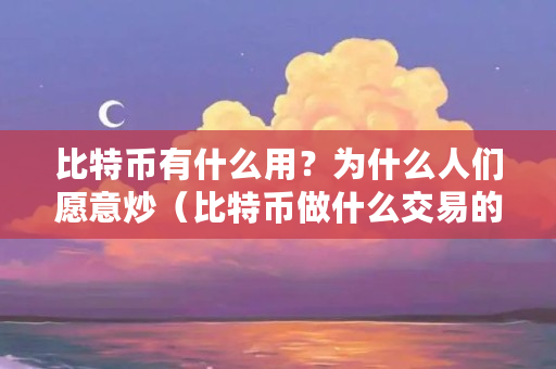 比特币有什么用？为什么人们愿意炒（比特币做什么交易的赚钱）