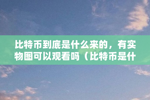 比特币到底是什么来的,有实物图可以观看吗(比特币是什么的典型应用) 比特币到底是什么来的,有实物图可以观看吗(比特币是什么的典型应用)