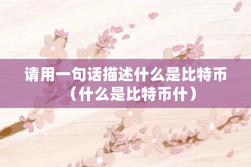 请用一句话描述什么是比特币（什么是比特币什）