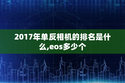 2017年单反相机的排名是什么,eos多少个 2017年单反相机的排名是什么,eos多少个