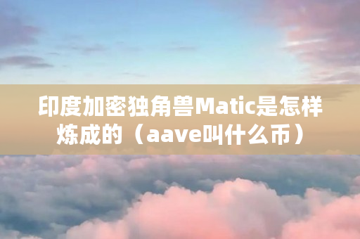 印度加密独角兽Matic是怎样炼成的(aave叫什么币) 印度加密独角兽Matic是怎样炼成的(aave叫什么币)