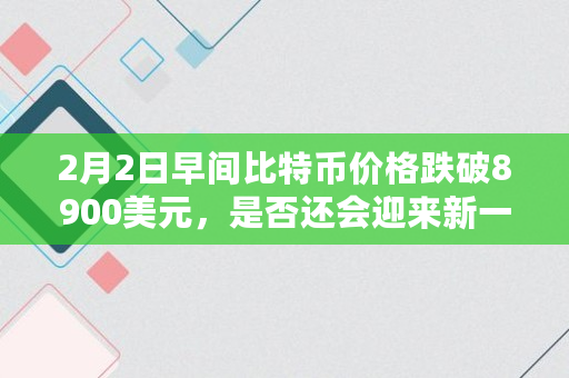 2月2日早间比特币价格跌破8900美元，是否还会迎来新一轮的反弹呢,比特币的价格是多少钱一个