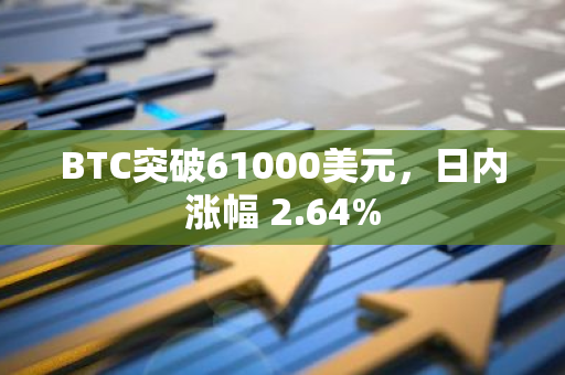 BTC突破61000美元，日内涨幅 2.64%