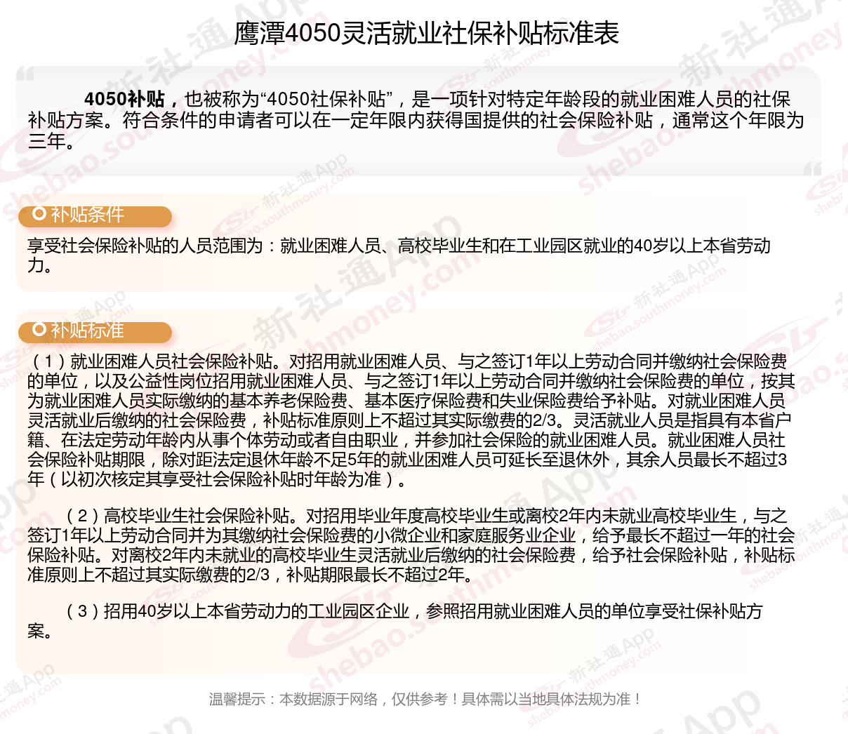 2023~2024年鹰潭灵活就业4050补贴最新标准 鹰潭灵活就业社保补贴申请条件什么