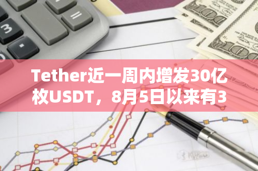 Tether近一周内增发30亿枚USDT，8月5日以来有32.2亿枚USDT流向交易所